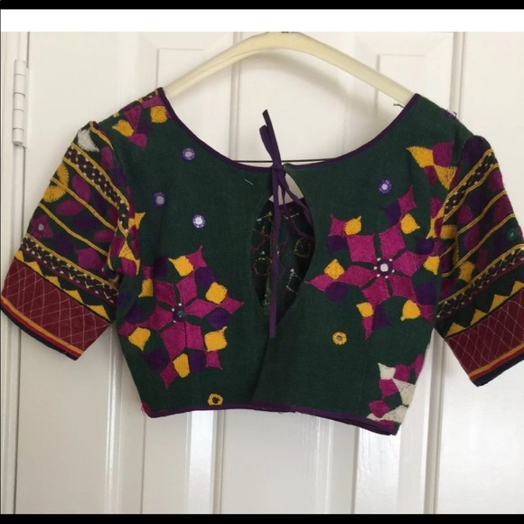 Ethnic Indian Wear Vintage Traditional Mirror work Chaniya  Choli - Picture 8 of 11